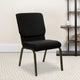 18.5''W Stacking Chair in Black Dot Patterned Fabric-Gold Vein Frame