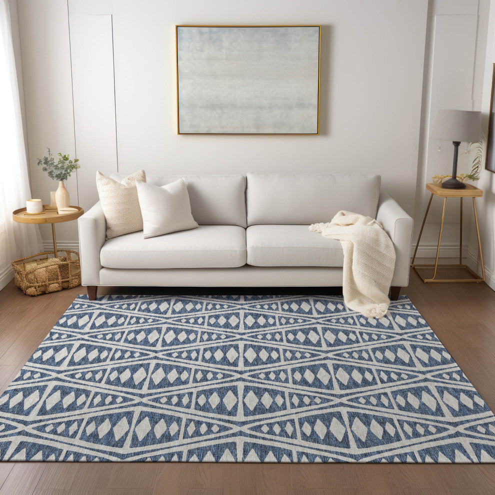 Indoor/Outdoor Sedona SN6 Indigo Machine Washable 3' x 5' Rug