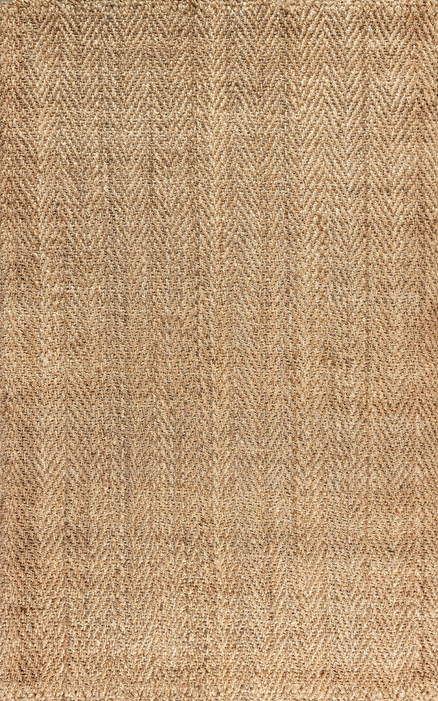Espina Hand Woven Herringbone Chunky Jute Natural 3' x 5' Area Rug
