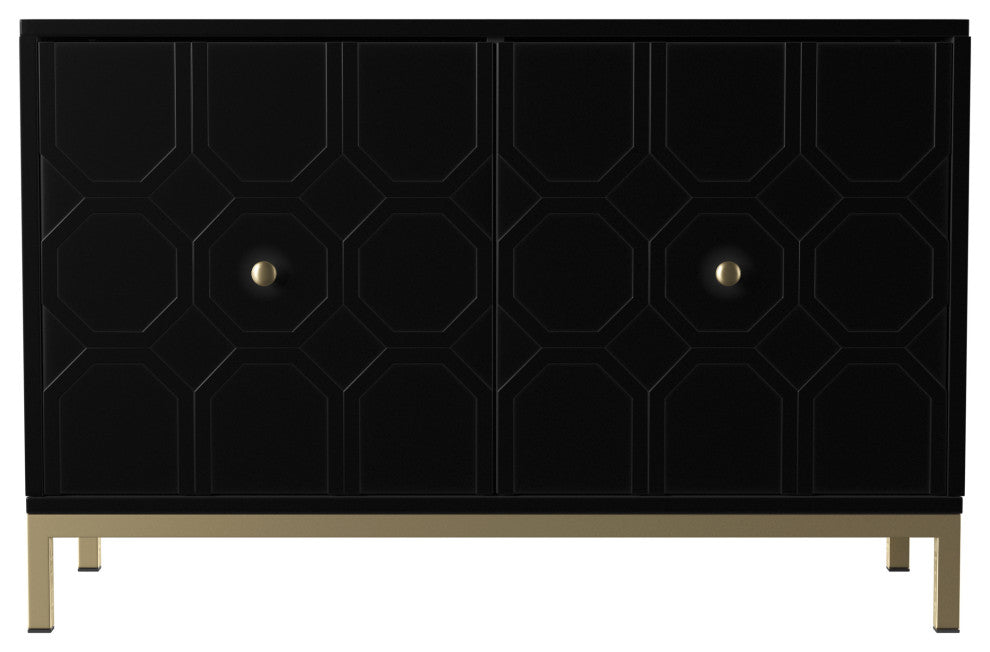 Jessica Two-Door Accent Cabinet, Black