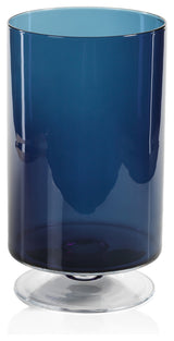 Algarve" 13.5" Tall Hurricane on Footed Base, Midnight Blue
