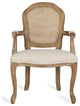 Ardyce French Country Fabric Upholstered Wood and Cane 5-Piece Dining Set, Natural/Beige