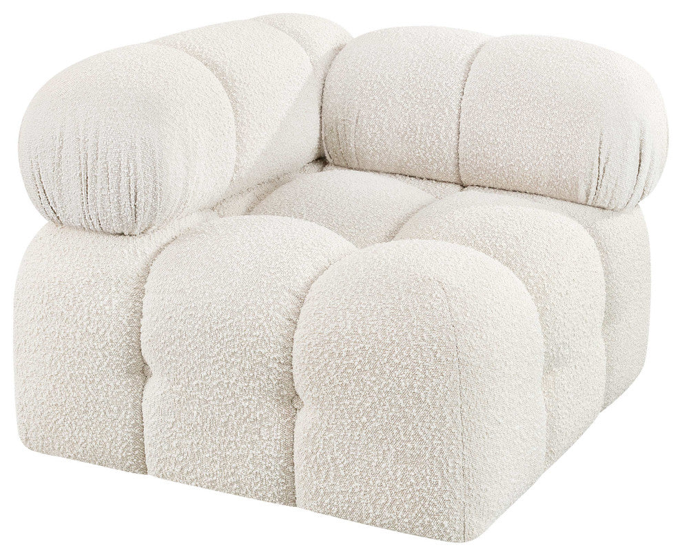 Ames Boucle Fabric Modular Chair, Cream, Corner Chair