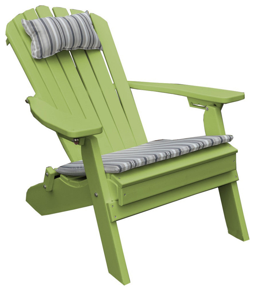 Poly Folding and Reclining Adirondack Chair, Tropical Lime
