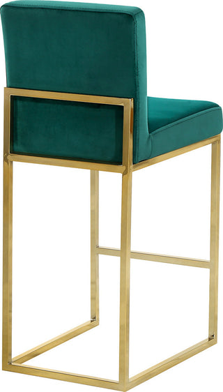 Giselle Velvet Counter Stool, Green, Gold Base