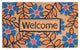 Welcome Flower Leaves Vinyl Back Doormat 18"x30"