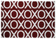 Hugs and Kisses Valentines Chenille Rug, Maroon, 5'x7'