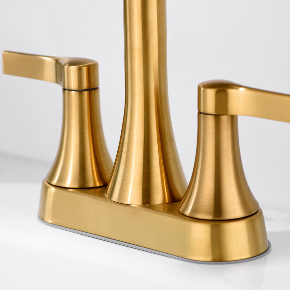 Luxier MSC11-T Single-Handle Bathroom Faucet With Drain, Brushed Gold