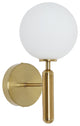 Decorica White and Gold LED Glass Globe Indoor Wall Sconce