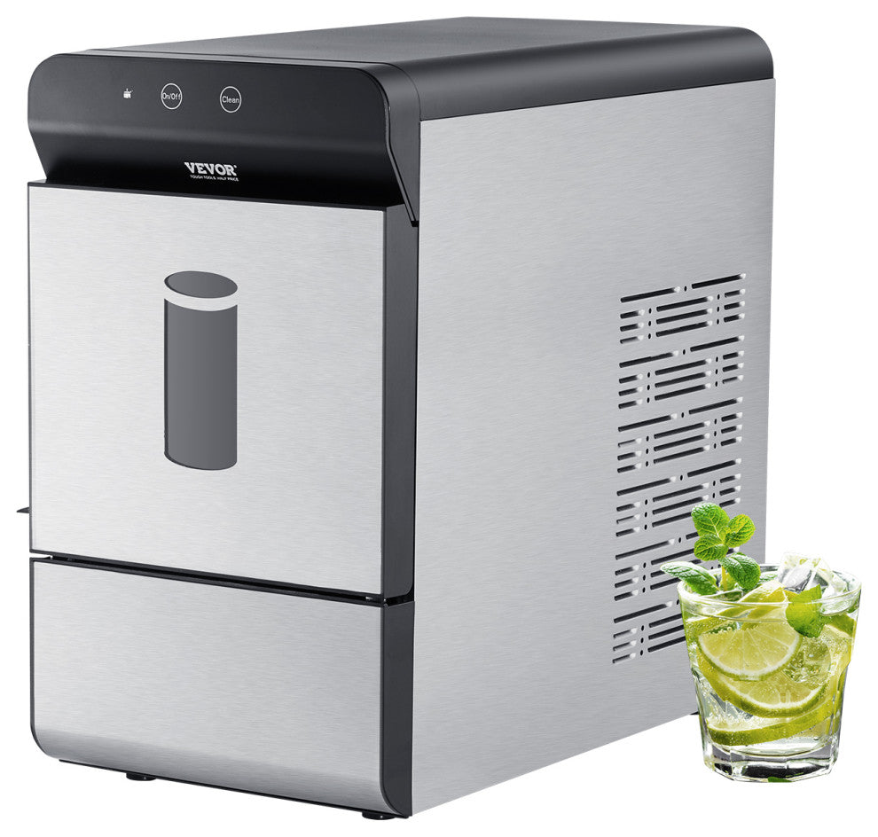 VEVOR Nugget Ice Maker Countertop 37Lbs/24H Portable Ice Cube Machine Self-Clean