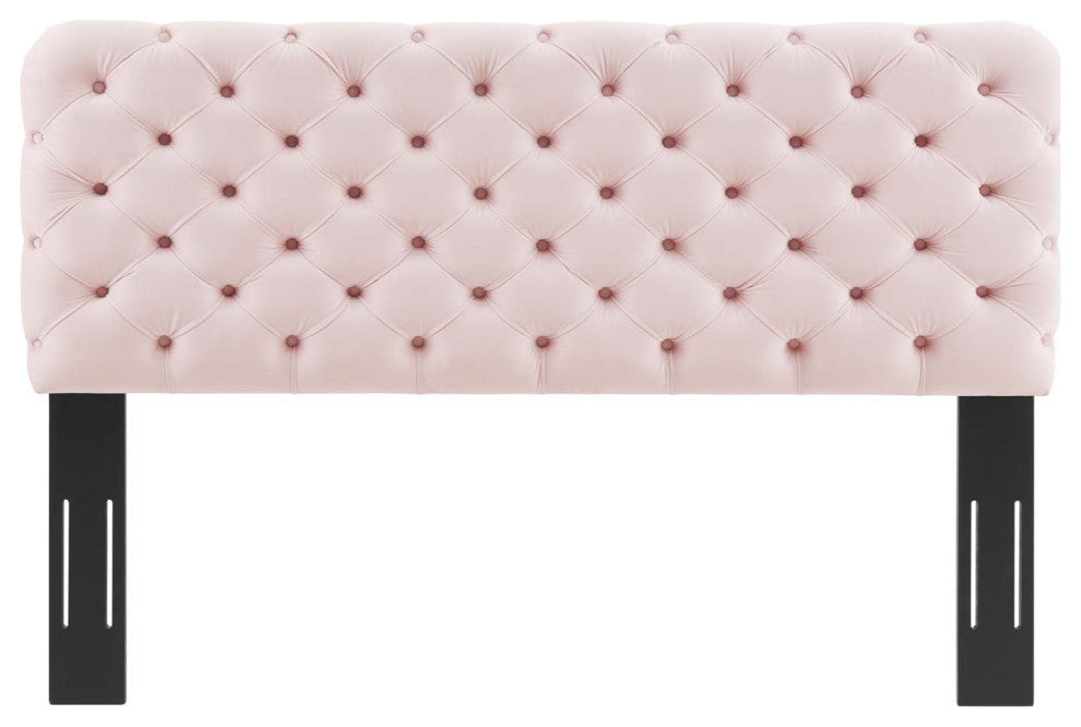 Tufted Headboard, Full Queen Size, Velvet, Pink, Modern Contemporary, Bedroom