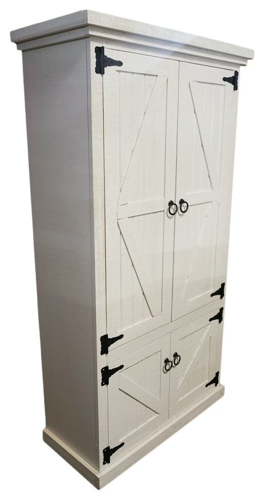 Barn Style Armoire / Kitchen Pantry, Bright White
