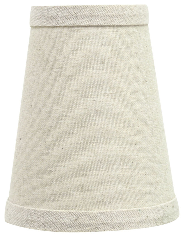 32653-6 Small Hardback Empire Chandelier Clip On Lamp Shade Oatmeal 2 1/2"x4"x5"