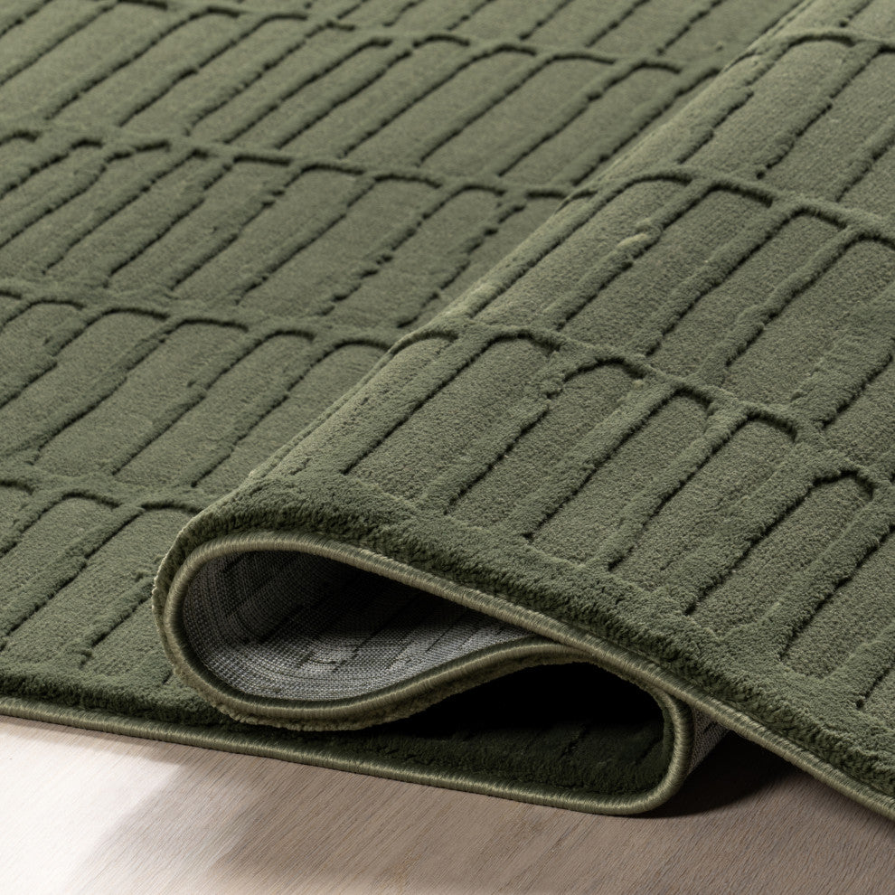 Nuloom Kailani Geometric Washable Rug, Green 8'' x 10''