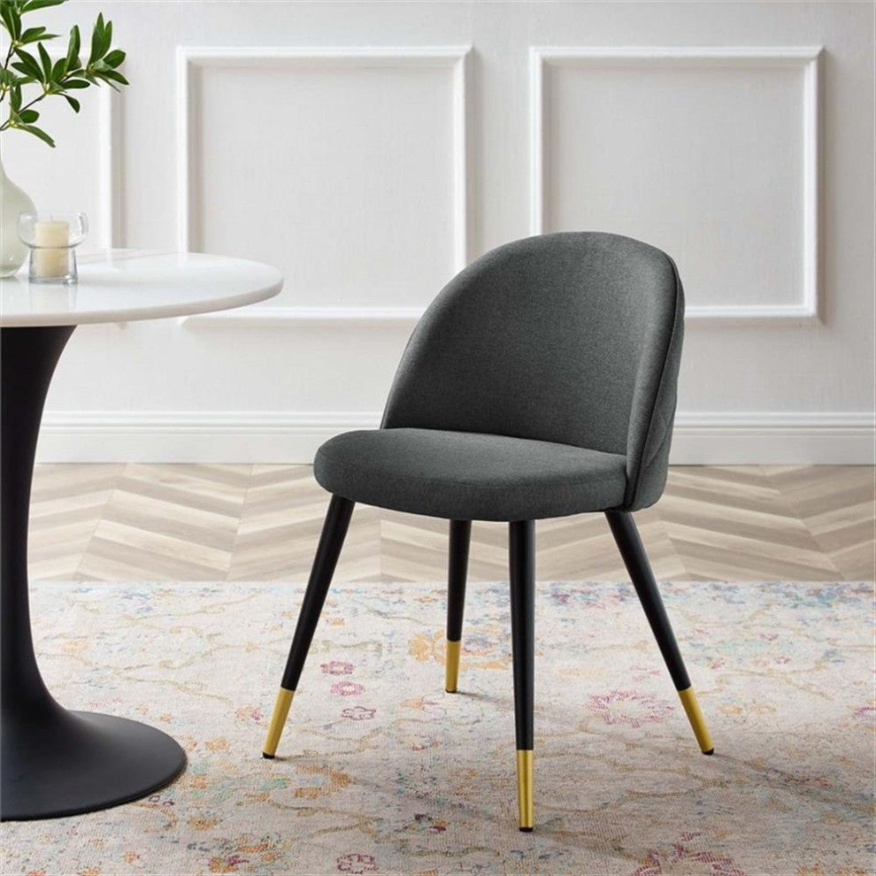 Cordial Upholstered Fabric Dining Chairs - Set of 2-Gray