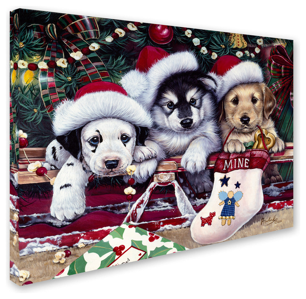 Jenny Newland 'A Tail Wagging Christmas' Canvas Art, 24x18