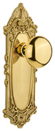 Double Victorian Plate With New York Knob, Unlacquered Brass