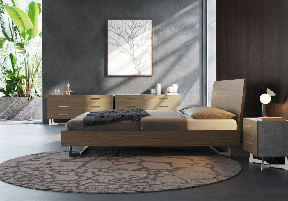 Broome Queen Bed, Latte Walnut