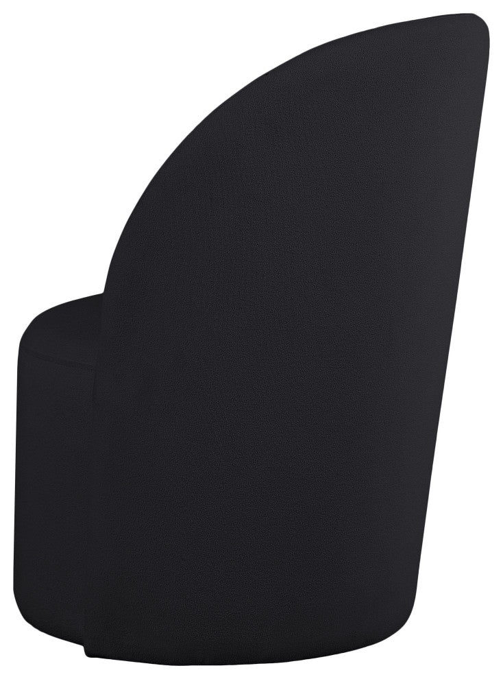 Hautely Boucle Fabric Upholstered Accent Chair, Black