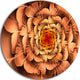 Dense Fractal Brown Petals, Floral Abstract Round Metal Wall Art, 11"