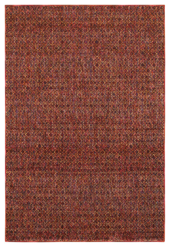 Oriental Weavers Atlas Collection Red/ Rust Geometric Indoor Area Rug 8'6"X11'7"