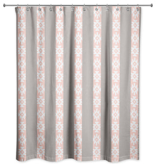 Southwestern Pattern in Pink and Gray Shower Curtain