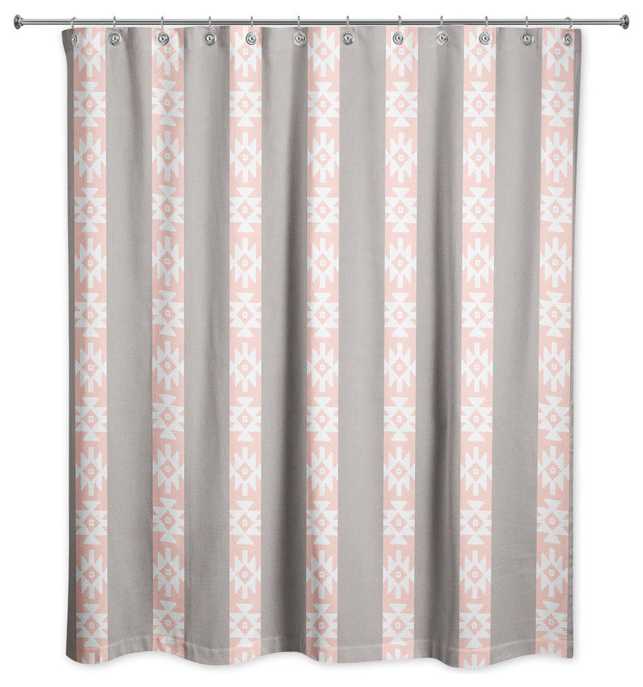 Southwestern Pattern in Pink and Gray Shower Curtain