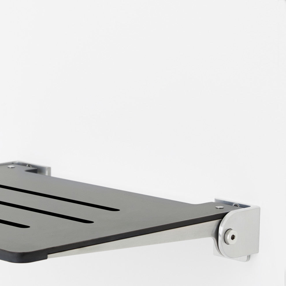 Seachrome SlimLine Folding Wall Mount Shower Seat, Gray Seat With Silver Frame