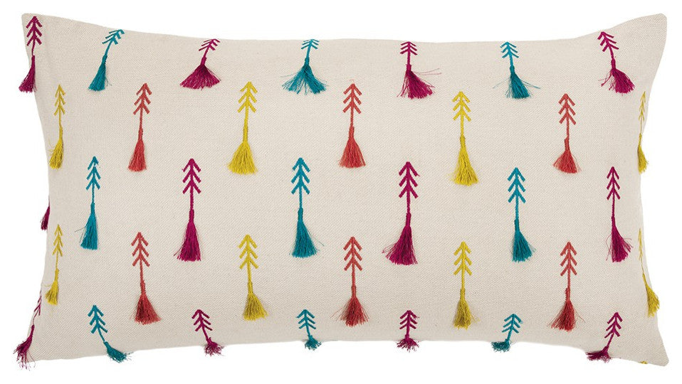 Bright Tone Feathered Arrows Lumbar Pillow