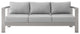 Sectional Sofa Chair Table Set, Sunbrella, Aluminum, Silver Gray, Outdoor