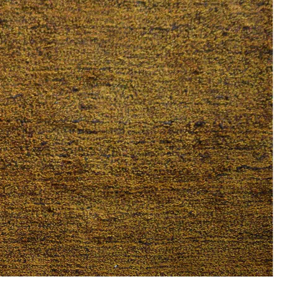 Hand Knotted Loom Silk Mix Area Rug Solid Gold