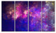 Clear Purple Starry Fractal Sky, Abstract Canvas Art Print, 48"x28", 4 Panels
