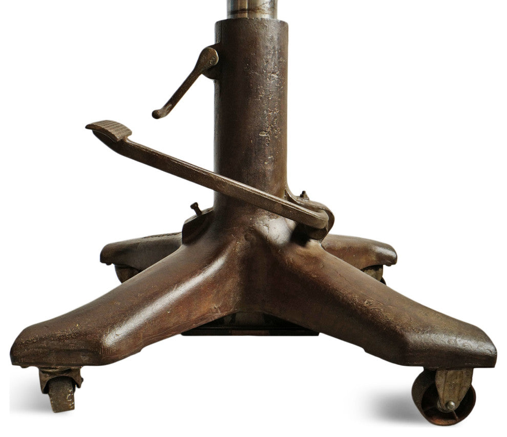 Consigned Industrial Iron Adjustable Bar Table