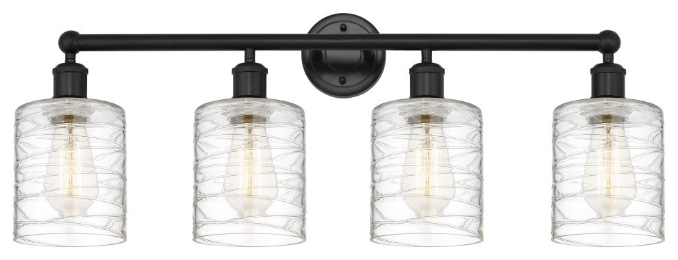 Innovations 616-4W-BK-G1113 4 Light Bath Vanity Light, Matte Black
