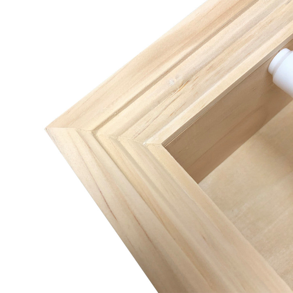 Bayshore Recessed Solid Wood Double Toilet Paper Holder 7 x 14.5, Unfinished