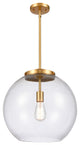 Athens Pendant, Satin Gold, Clear, Clear
