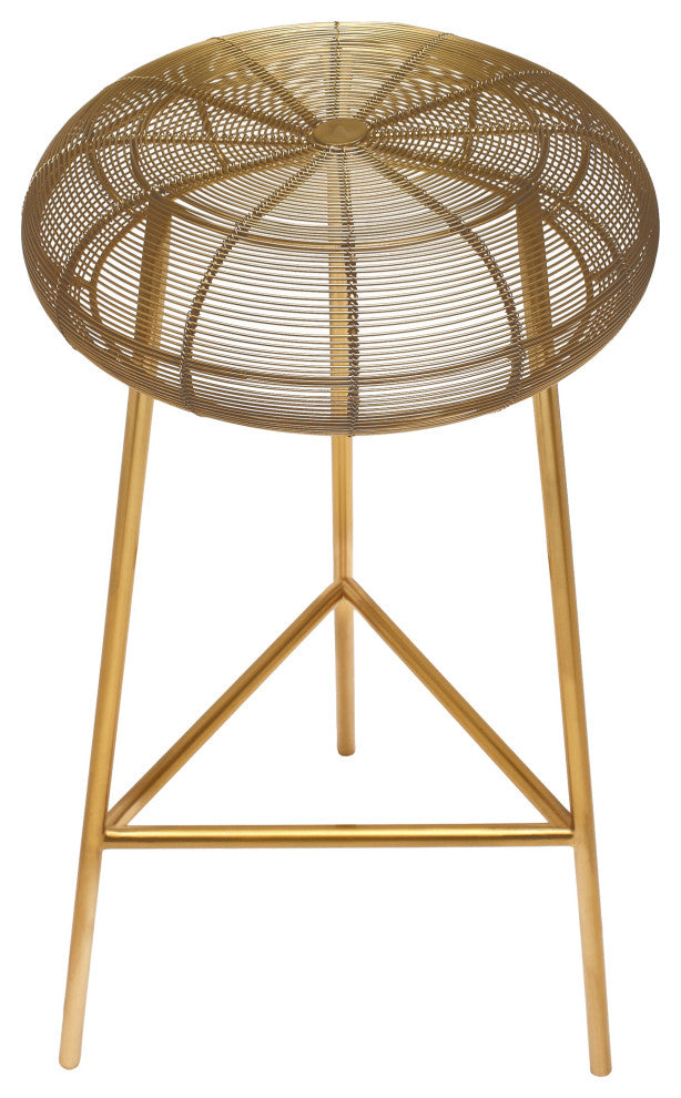 Tuscany Durable Metal Stool, Gold, Bar Height