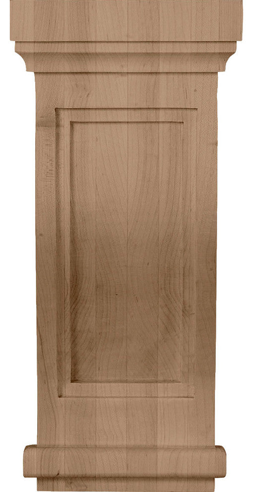 6 1/2"W x 6 1/2"D x 14"H Traditional Recessed Corbel, Rubberwood