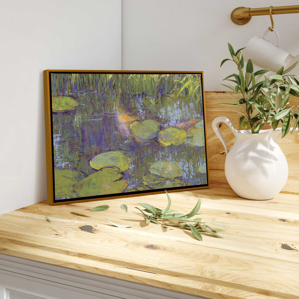 "Game of Shadows" - A Reflective Pond's Serene Art Canvas
