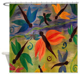 Dragon Fly Party Shower Curtain