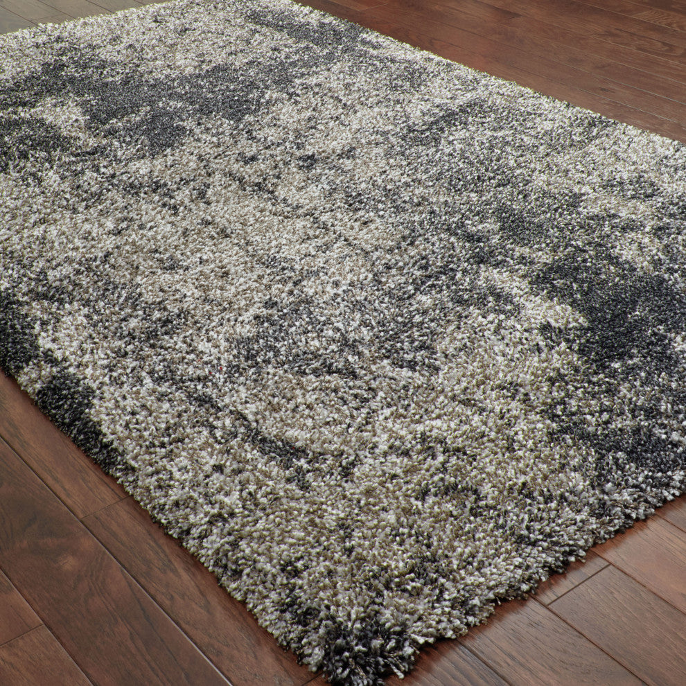 Hartley Granite Dark Gray and Charcoal Area Rug, 3''10"x5''5"