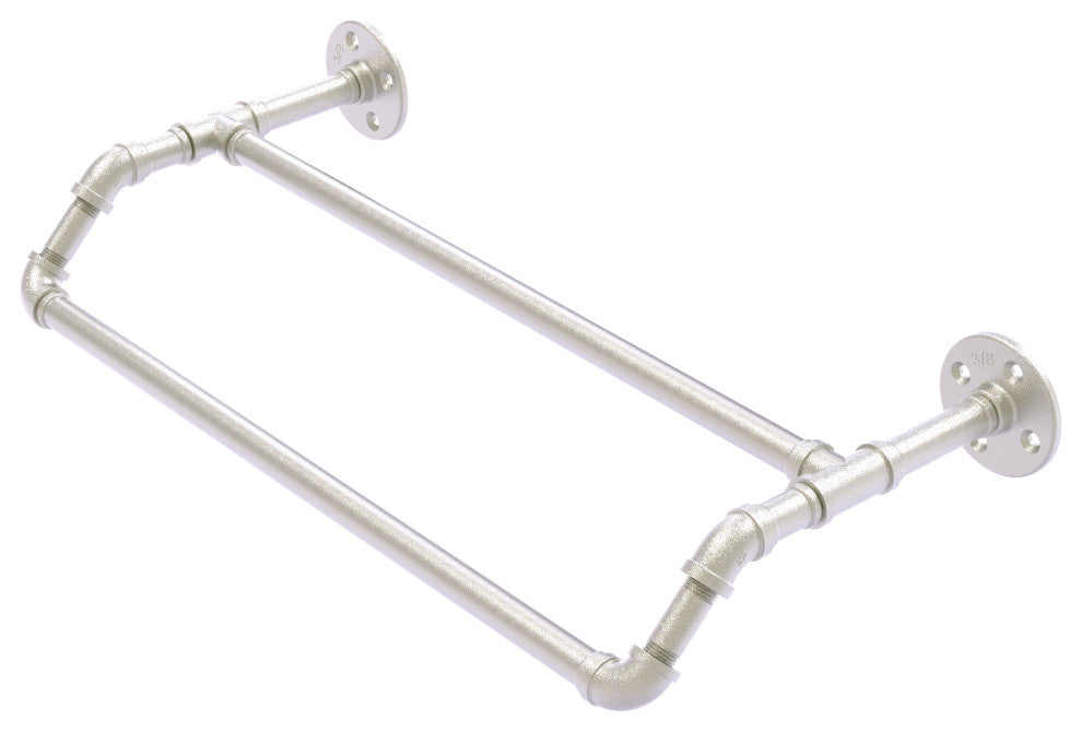Pipeline Double Towel Bar, Satin Nickel, 18"