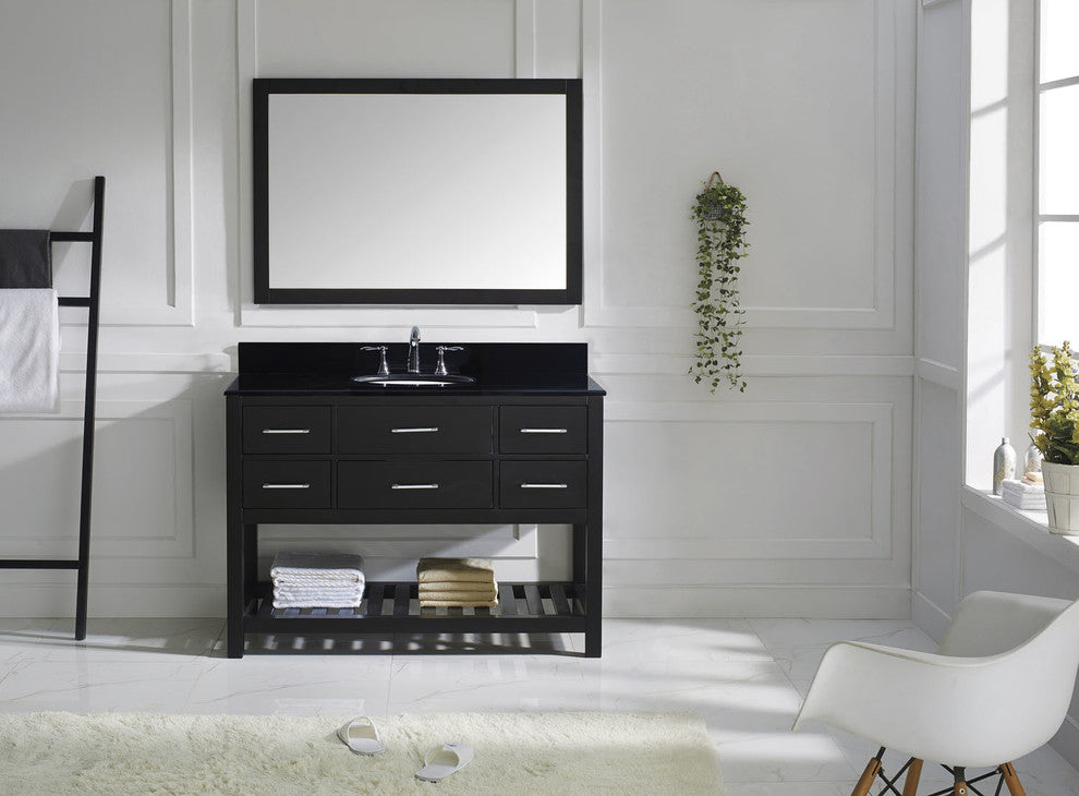 Virtu Caroline Estate 48" Single Bathroom Vanity, Espresso, Mirror