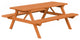 Pressure Treated Pine Picnic Table with Attached Benches, Cedar Stain, 8 Foot, With Umbrella Hole