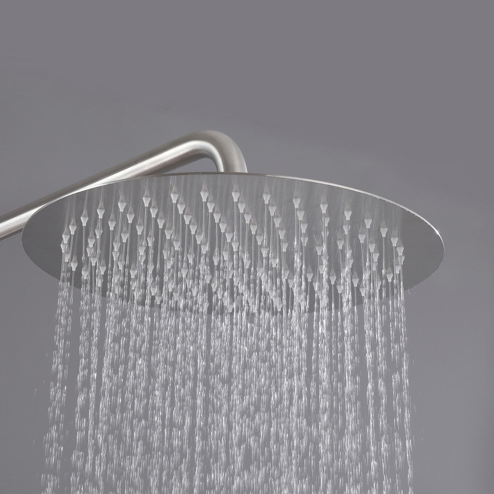 Free Standing Outdoor Shower with Handheld Shower, Brushed Nickel