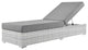Lounge Chair Chaise, Rattan, Wicker, Gray, Modern, Outdoor Patio Bistro