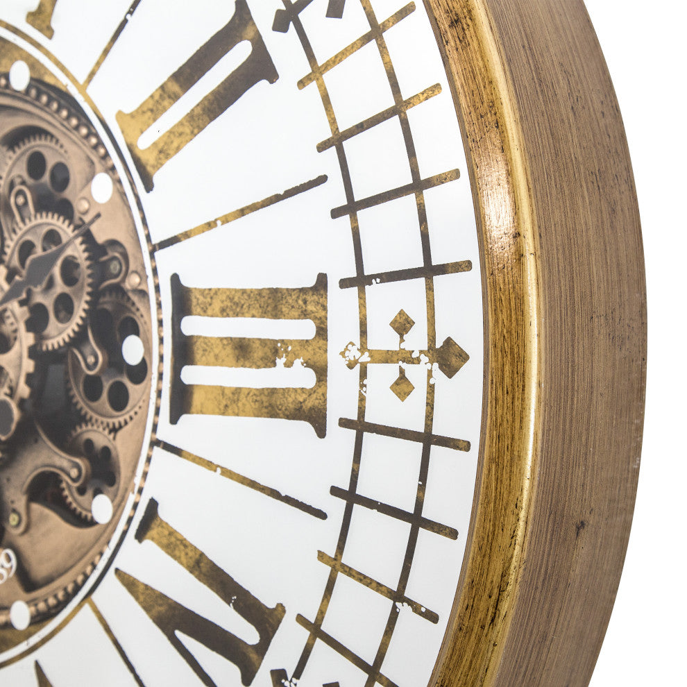 Golden Gears Wall Clock
