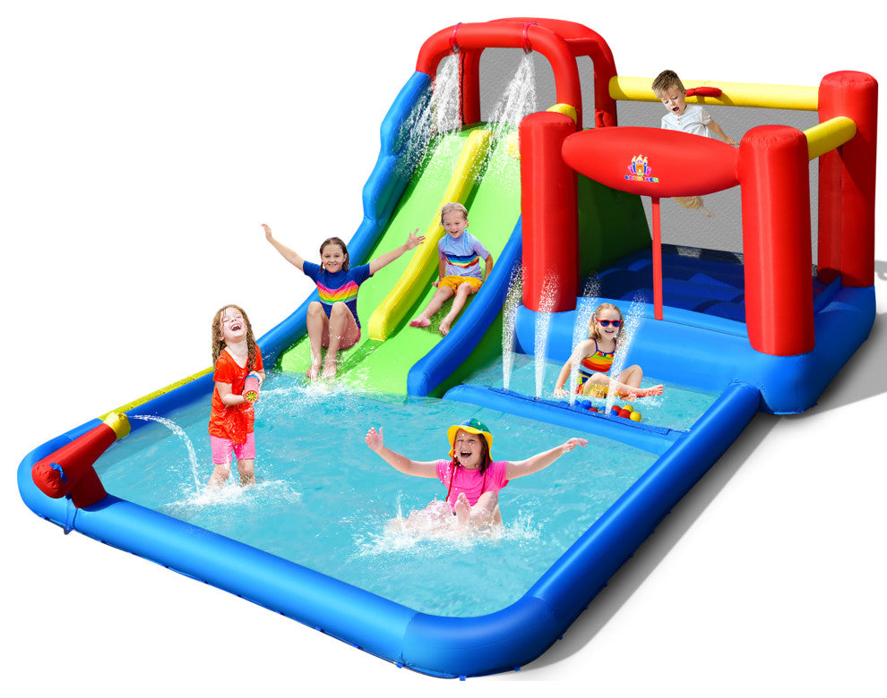 Costway Inflatable Water Slide Kids Jumping Bounce Castle Ocean Balls Excluded