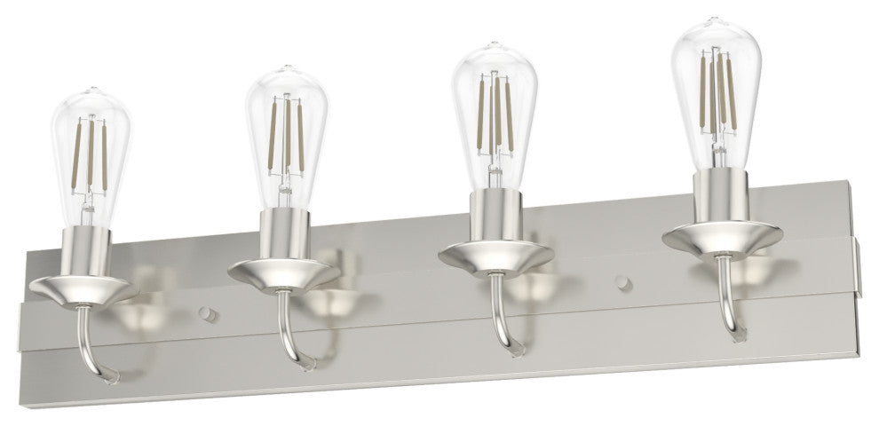 Perch Point Brushed Nickel 4 Light Vanity Wall Light