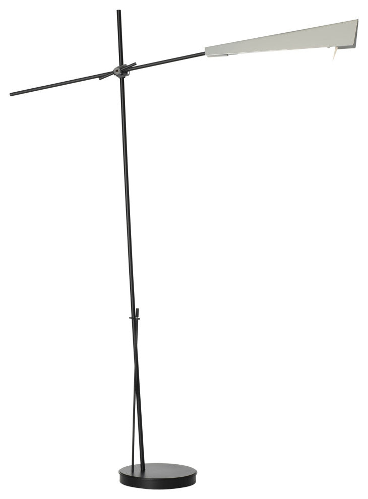 Vertex Floor Lamp, Black Finish, Sterling Accent